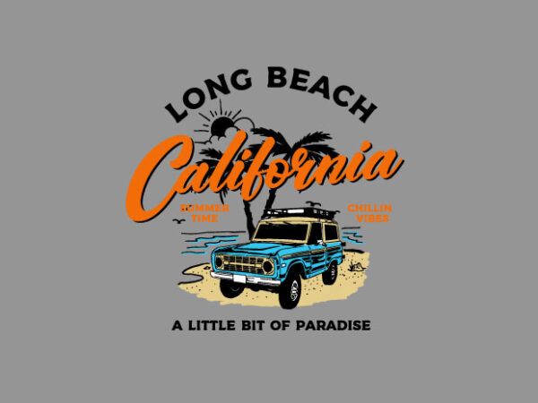 California summer time t shirt vector file