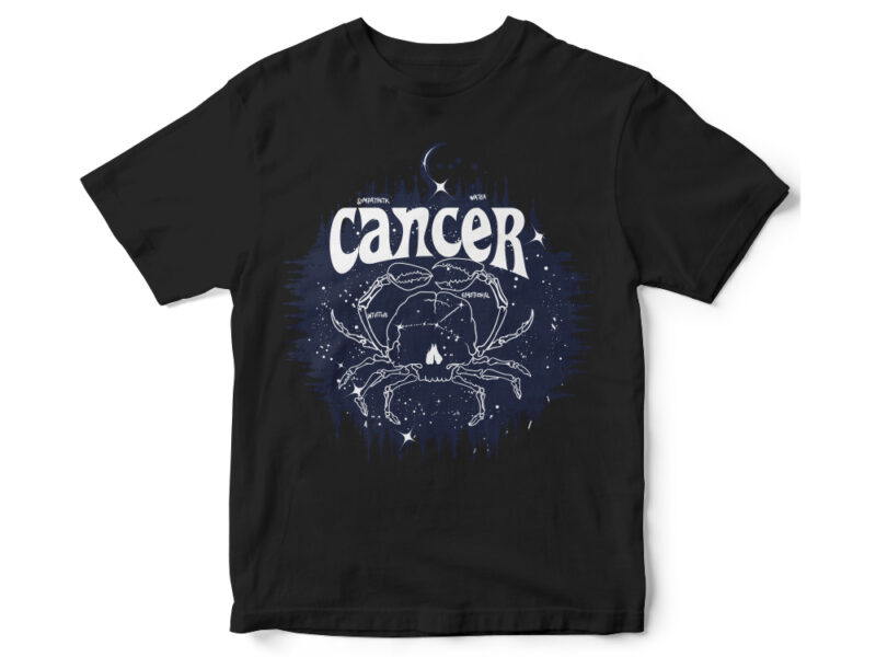 Cancer dark line zodiac T-shirt design