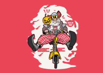 Clown Biker t shirt vector file