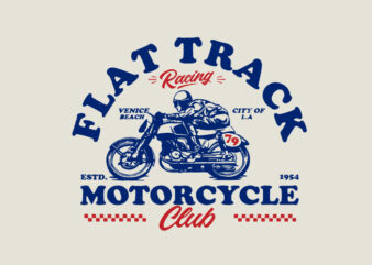 flat track racing t shirt graphic design