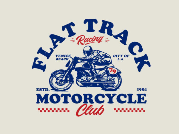 Flat track racing t shirt graphic design
