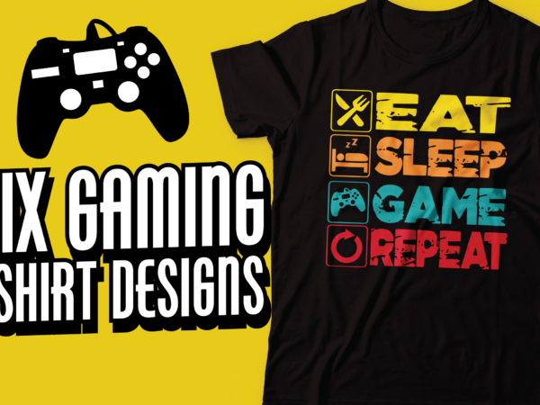 Gaming bundle six t-shirt design | gaming tshirt design