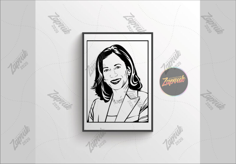 Kamala harris vector silhouette clip art tshirt design