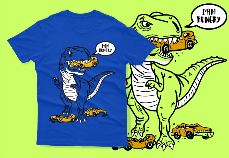 Vector Dino T-rest hungry Kids tshirt design