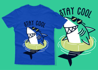 Vector Shark stay cool kids tshirt design