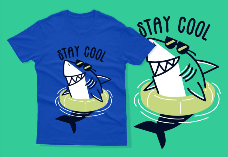 Vector Shark stay cool kids tshirt design