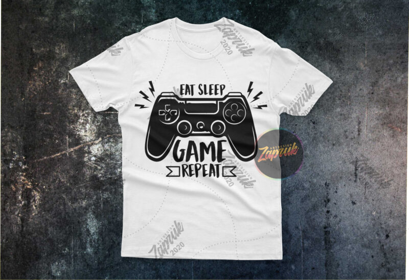 Eat sleep game repeat – Tshirt design for sale