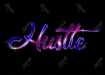 Hustle Chrome text tshirt design