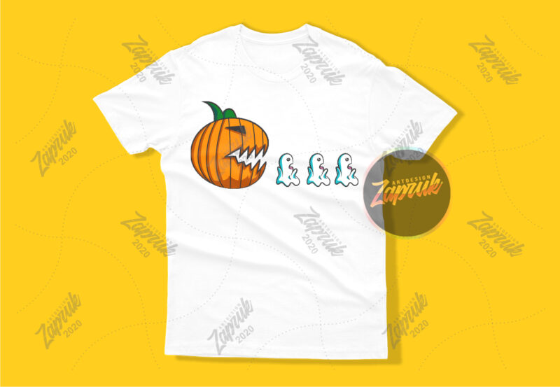 Funny Halloween Pumpkin Ghost tshirt design