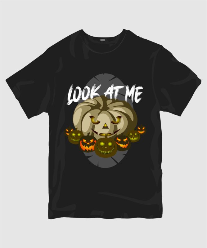 Halloween Pumpkin t-shirt design vector. Look at me tee shirt designs. t shirt design for commercial use. eps cdr svg png