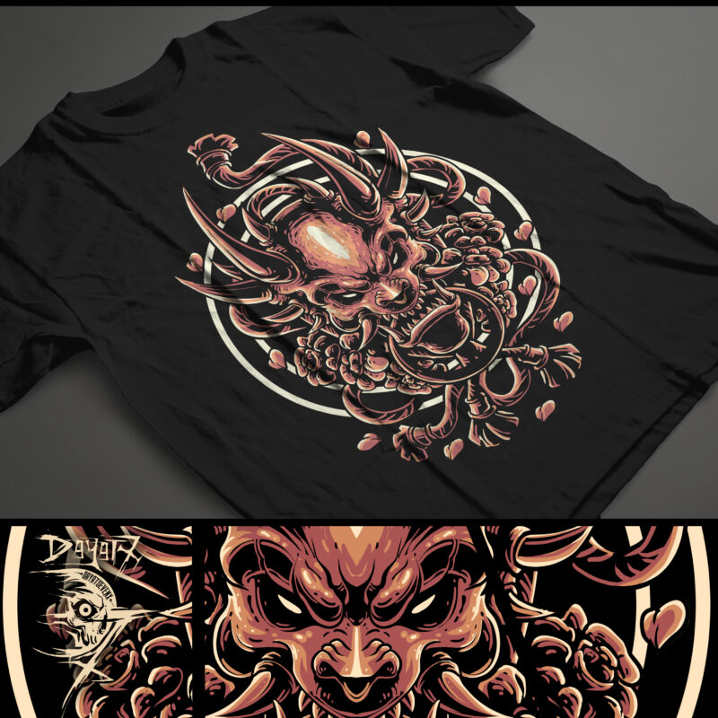 demon graphic t-shirt design