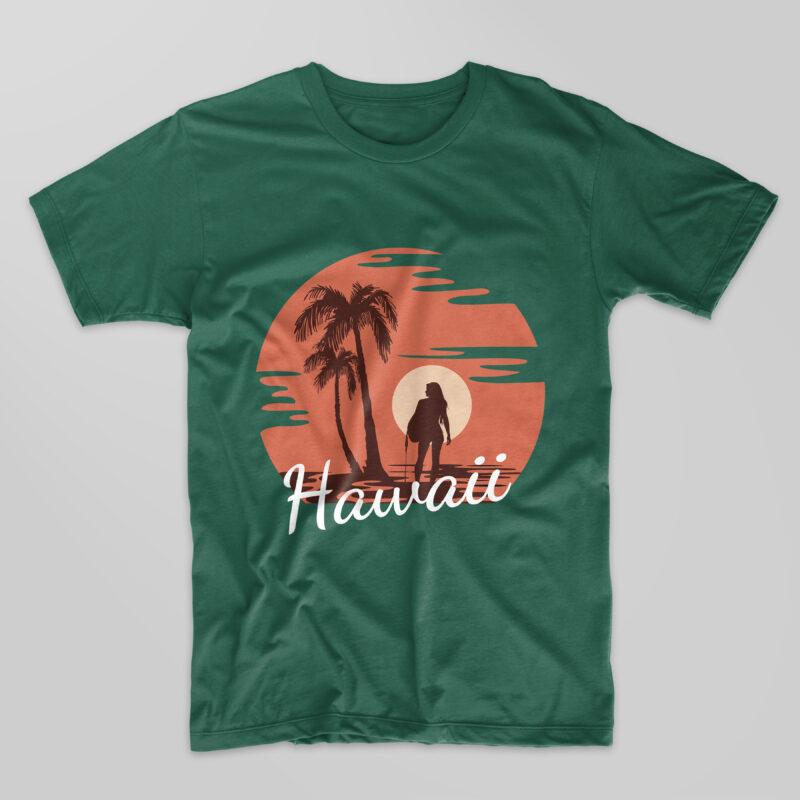 50 Editable surfing paradise t-shirt design vector bundle. Surf, travel ...