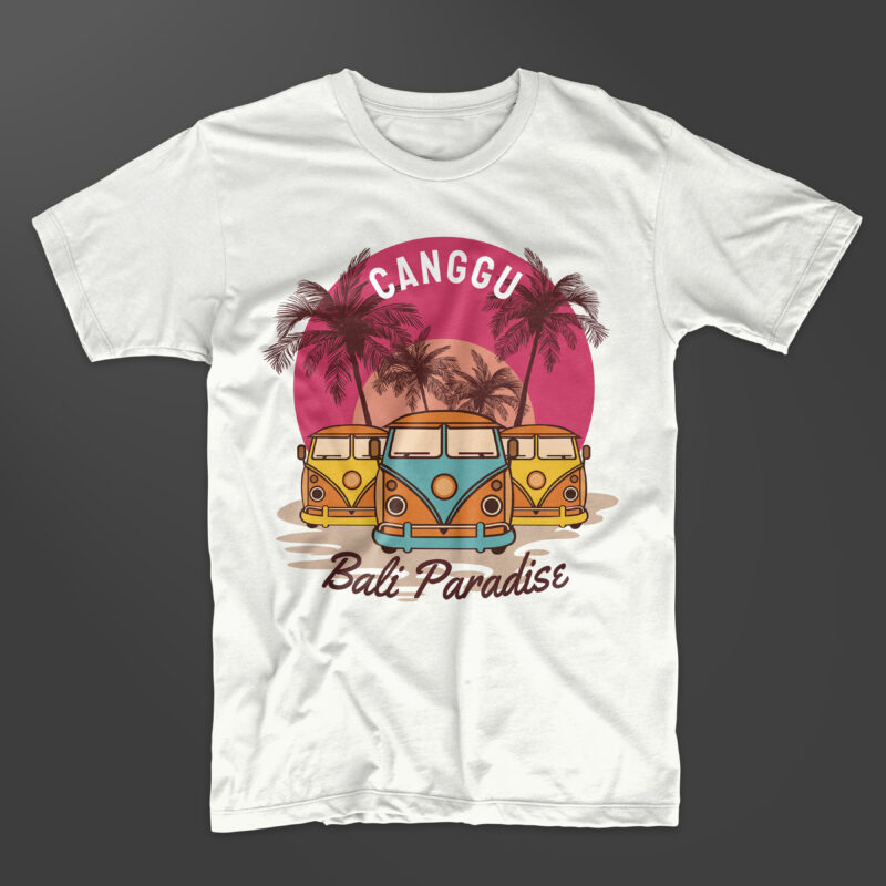 50 Editable surfing paradise t-shirt design vector bundle. Surf, travel ...