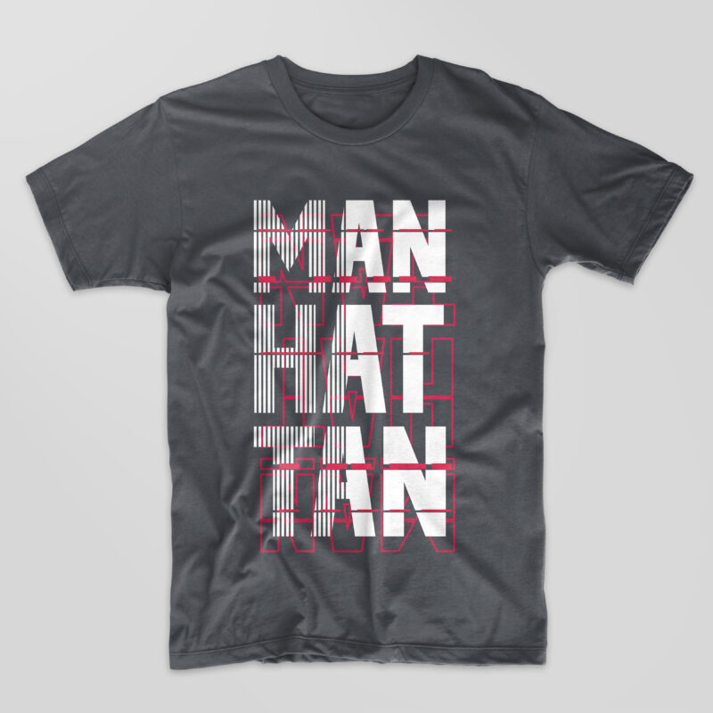 Manhattan Typography t-shirt design vector eps svg png