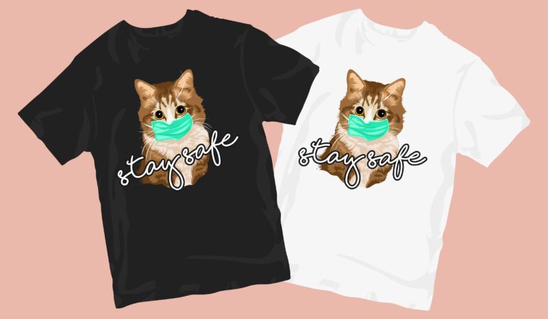 Cute and Funny Cat Animal Cartoon Bundle. T-shirt Design Vector Eps Cdr Svg Png