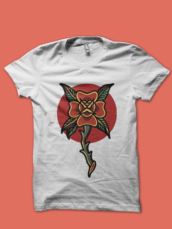 rose tattoo tshirt design ready to use