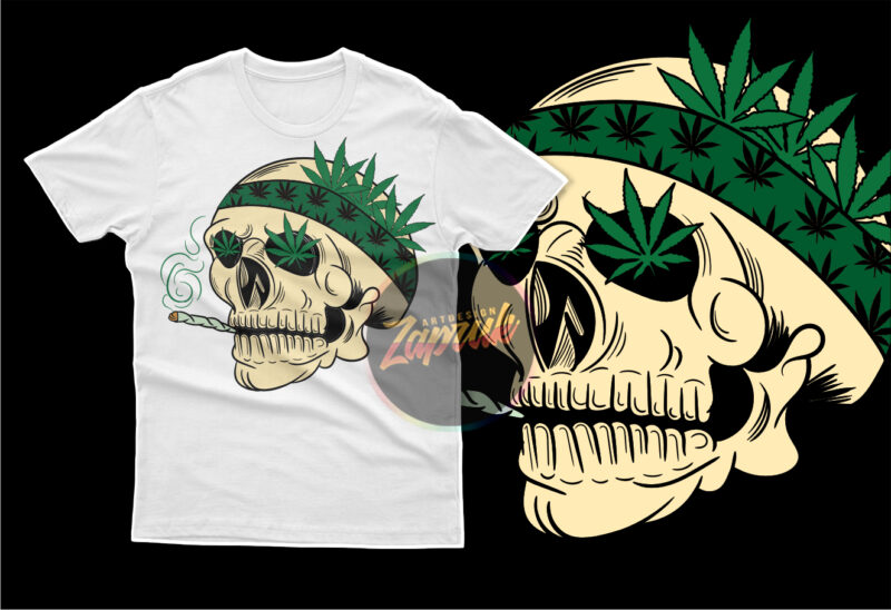 Skull Smoke Weed Marijuana dope – tshirt design for sale