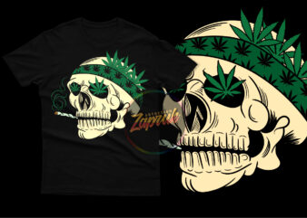 Skull Smoke Weed Marijuana dope – tshirt design for sale