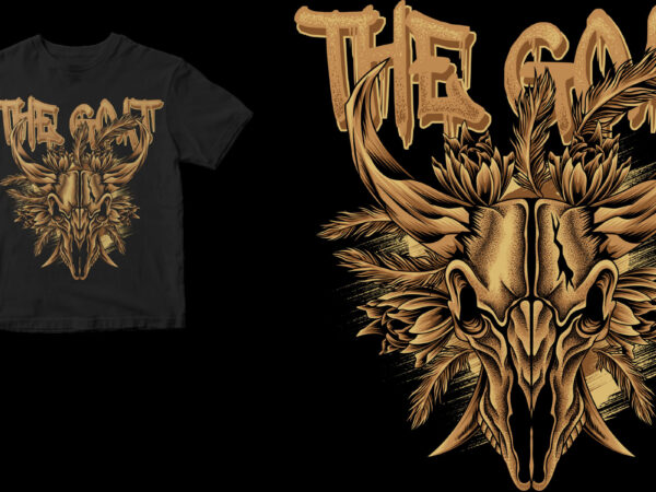 The goat skull t shirt designs for sale