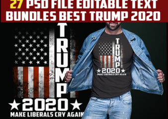 27 trump 2020 best bundles tshirt design completed with PSD File editable text