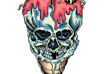 ICE CREAM SKULL t shirt design for sale