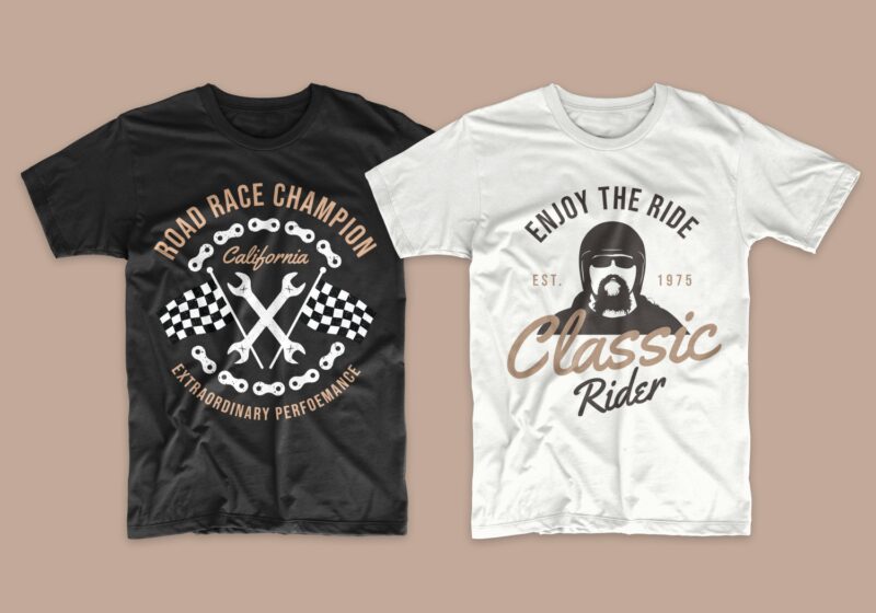 Download 50 Editable vintage motorcycle and Biker t-shirt design ...
