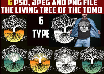 6 bundles the living tree of the tomb halloween png, jpeg and psd file