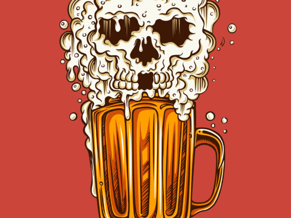 Beer skull t shirt template