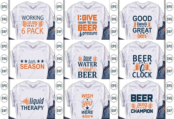  Best Selling Beer Tshirt designs Bundle