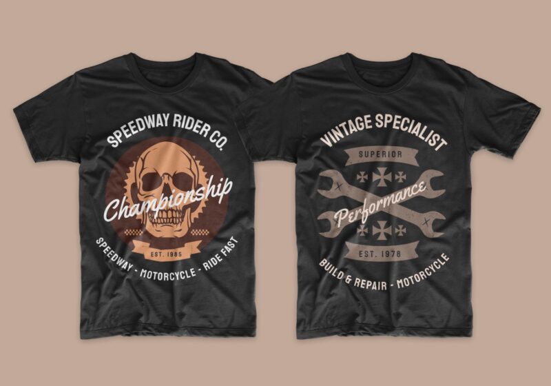 Vintage Motorcycle T Shirt Designs Bundle Motorcycle Rider Biker T