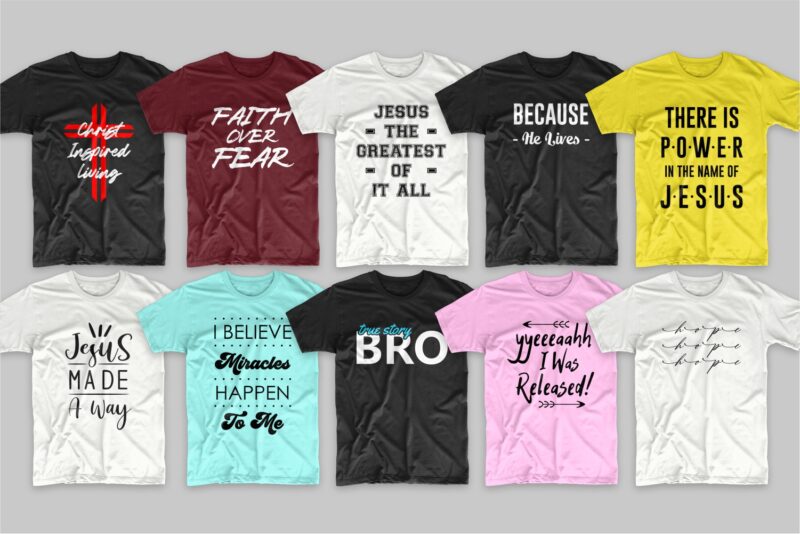 219 Christian t-shirt designs bundle, Trendy religion t shirt design bundles vector pack SVG PNG EPS