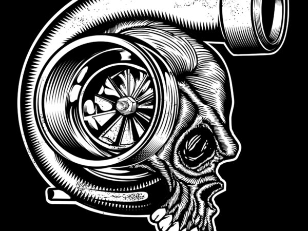 Turbo skull t shirt designs for sale