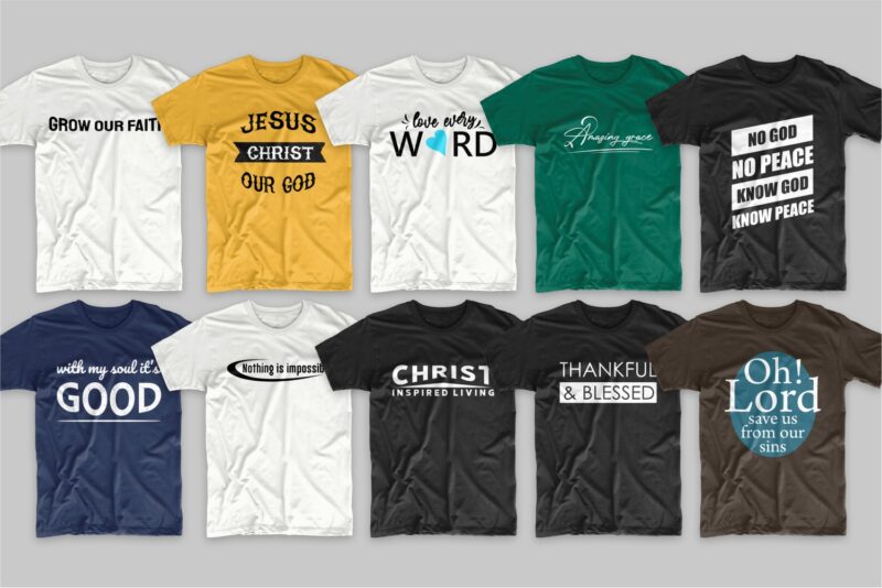 Christian t-shirt designs bundle, 219 Trendy religion t shirt design ...