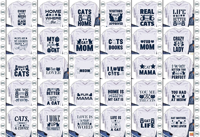 Best Selling Cat Quotes Tshirt designs Bundle
