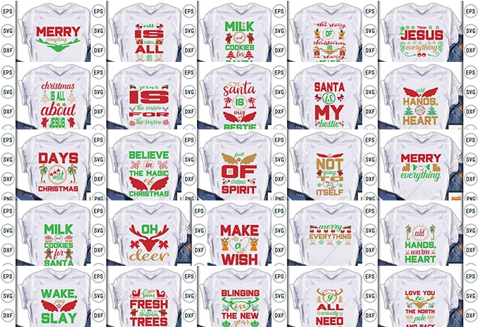 Best Selling Mega Christmas Quotes Tshirt designs Bundle