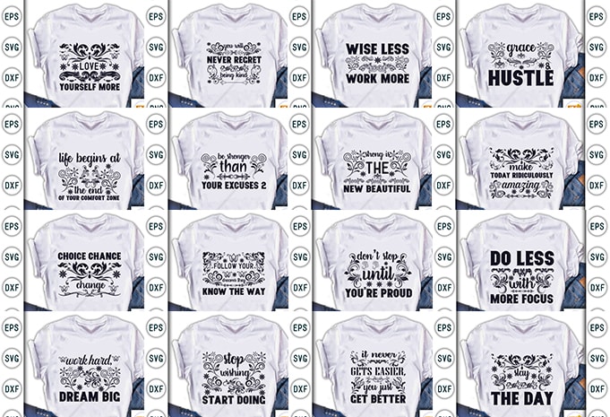 Best Selling Motivation Quotes Tshirt designs Bundle