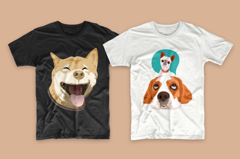 Dog bundle t-shirt designs SVG dogs bundles PNG. Cute animals t shirt designs vector