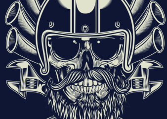 BIKER SKULL t shirt template