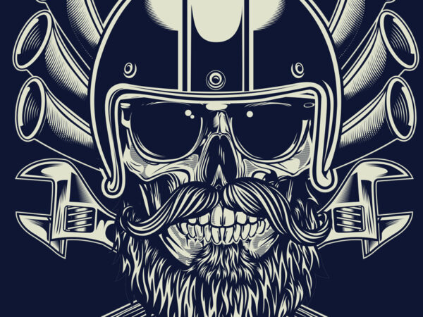 Biker skull t shirt template