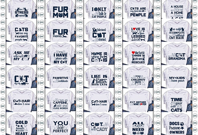 Best Selling Cat Quotes Tshirt designs Bundle