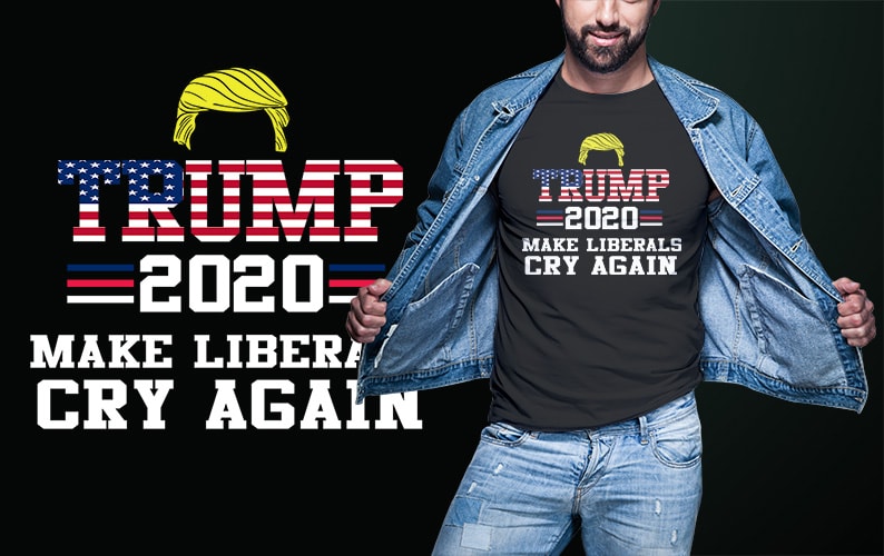 27 trump 2020 best bundles tshirt design completed with PSD File editable text