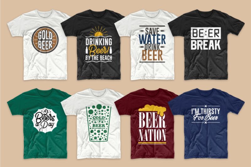 Beer t-shirt designs bundle svg. Beer t shirt design png bundles. Alcohol t shirt design. Drinker t shirts design. Quotes sayings about beer. Beer theme vector pack collection.