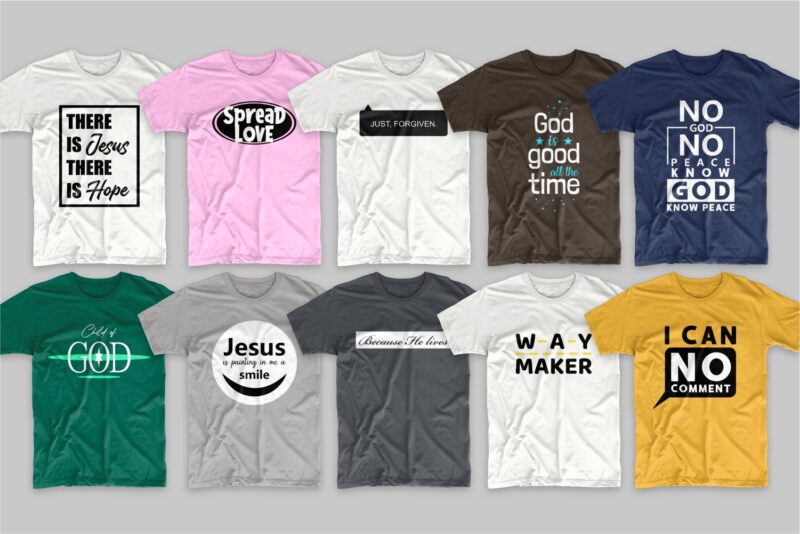 Christian t-shirt designs bundle, 219 Trendy religion t shirt design ...