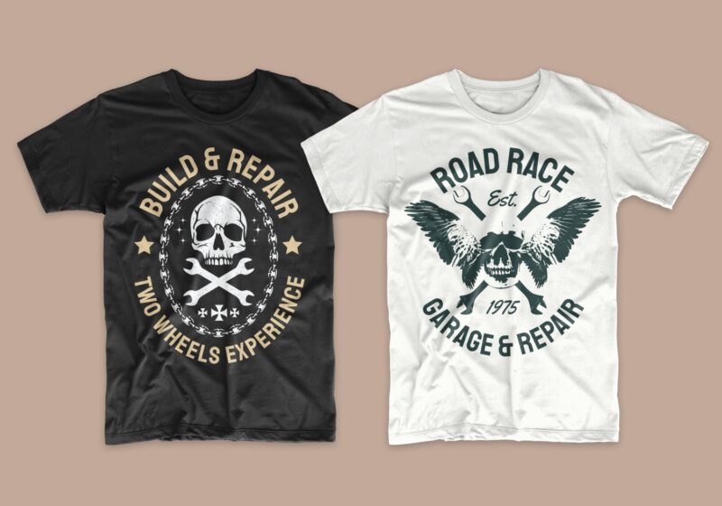 Download 50 Editable vintage motorcycle and Biker t-shirt design ...