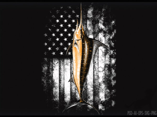 American marlin t shirt vector