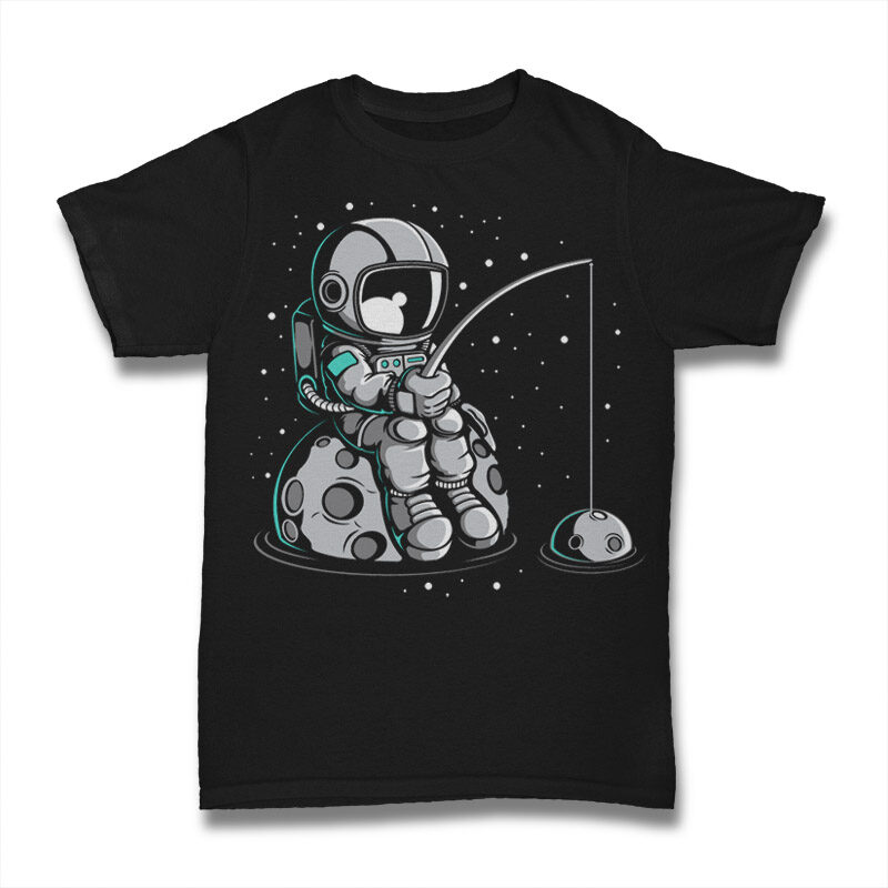 20 Astronaut Cartoon Tshirt Designs Bundle