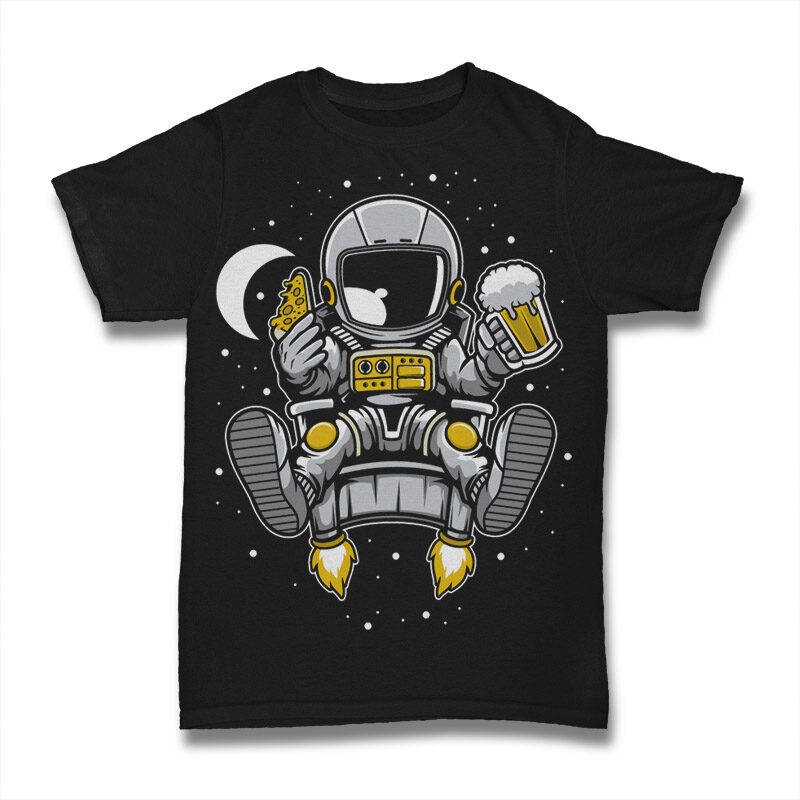 20 Astronaut Cartoon Tshirt Designs Bundle