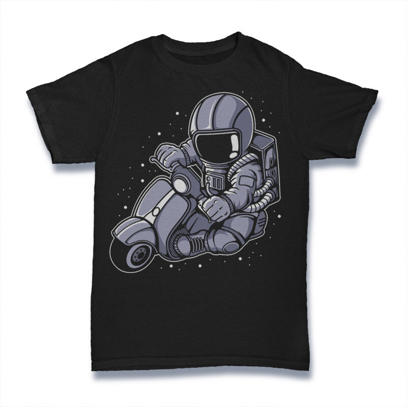 20 Astronaut Cartoon Tshirt Designs Bundle