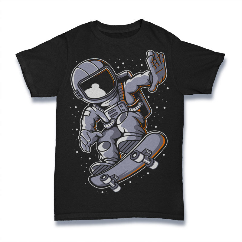 20 Astronaut Cartoon Tshirt Designs Bundle