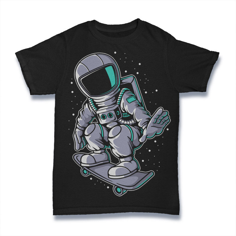 20 Astronaut Cartoon Tshirt Designs Bundle